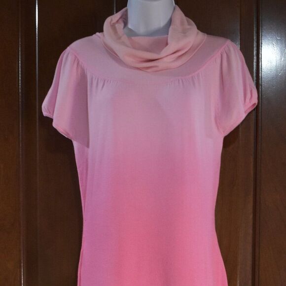 INC International Concepts Pink Ombre Cowl High Neck Sweater Blouse Size Large - Picture 11 of 15